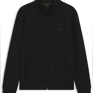 Hugo Boss Stretch Cotton Zip-up Sweatshirt With Logo Print